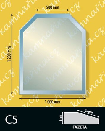 Sklo pod kamna typ C5, 8 mm Fazeta