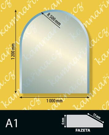 Sklo pod kamna typ A1, 6 mm Fazeta